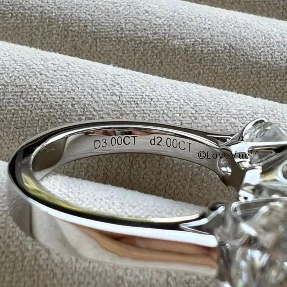 Certified 5ct. t.w. Diamond Three-stone Brilliant Cut Engagement Ring - Picture 4 of 16